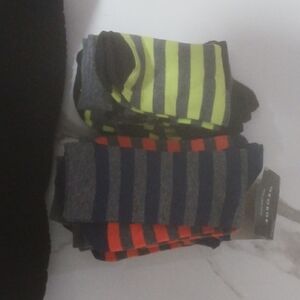 George Kids Striped Socks - Neon Yellow, Orange, and Blue